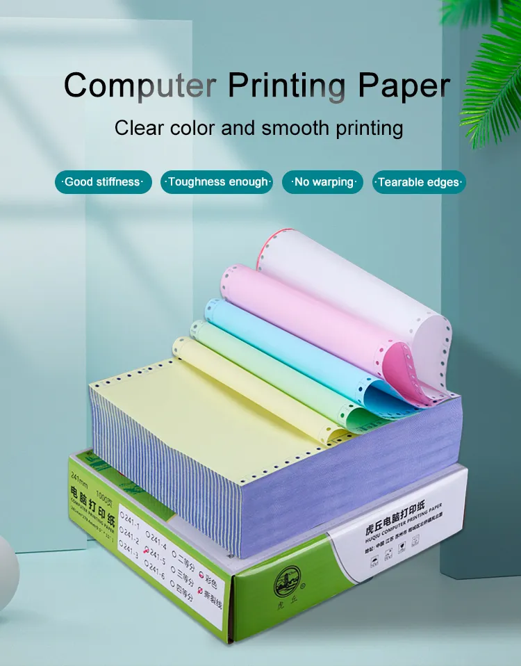 1-6ply Carbonless Continuous Computer Paper with Direct Manufacturer Price Continuous Computer Paper Per Color Coloured Carbon Paper Billing Invoice Forms