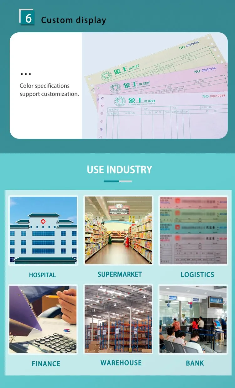 1-6ply Carbonless Continuous Computer Paper with Direct Manufacturer Price Continuous Computer Paper Per Color Coloured Carbon Paper Billing Invoice Forms
