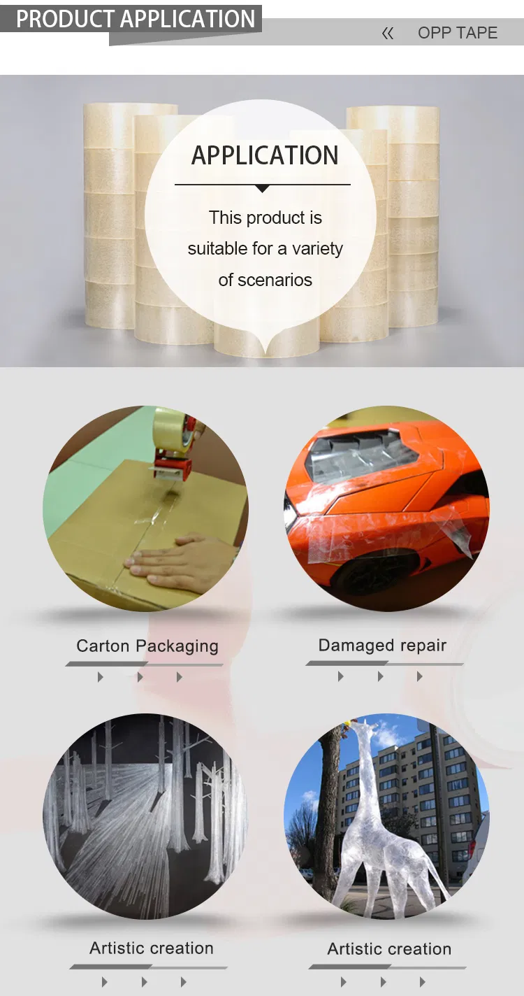 10 Years Factory 48mm*45mic*1000m Clear Adhesive Sealing BOPP Tape