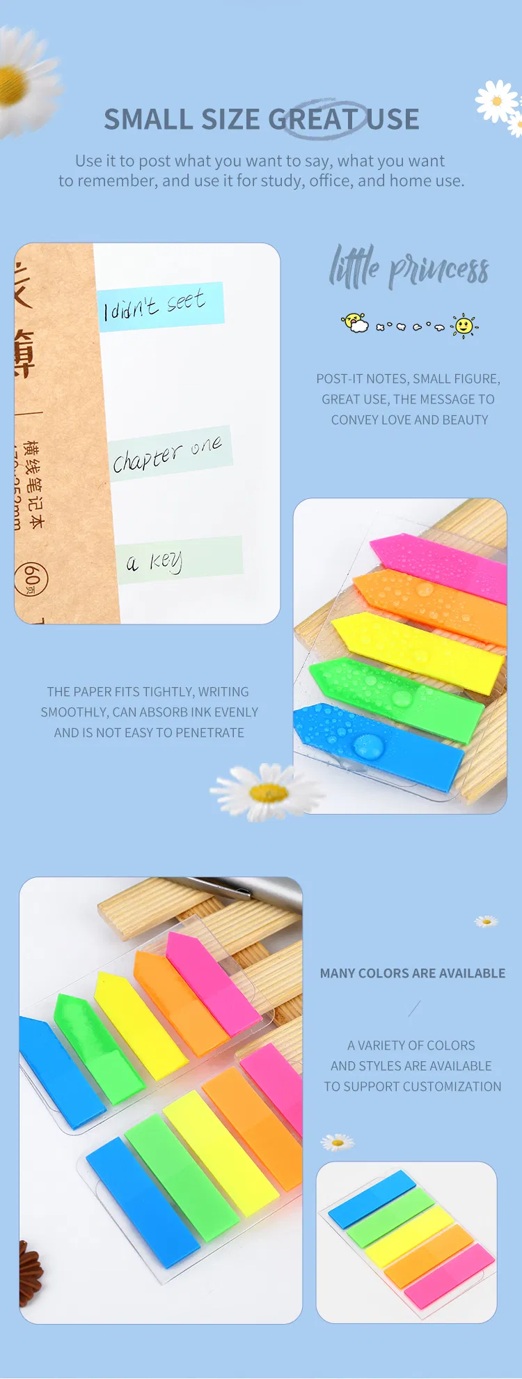 BOPP Film Sticky Notes Page Marker Index Neon