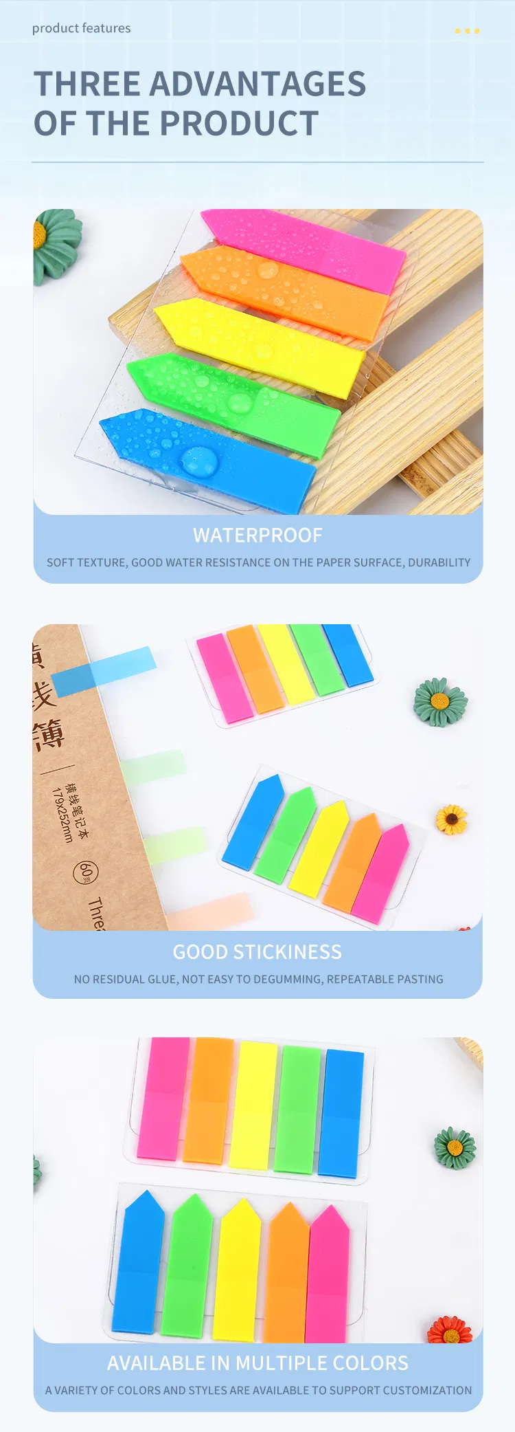 BOPP Film Sticky Notes Page Marker Index Neon