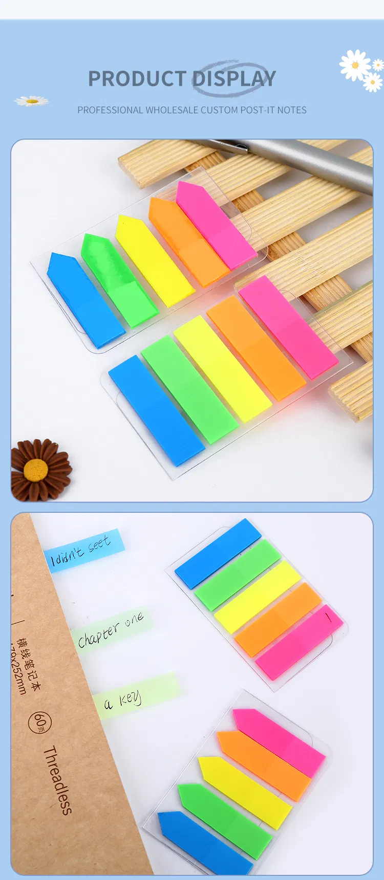 BOPP Film Sticky Notes Page Marker Index Neon