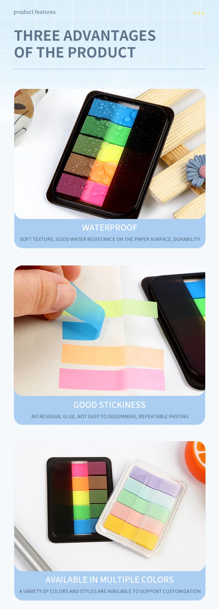 BOPP Film Sticky Notes Page Marker Index Pop-up Box