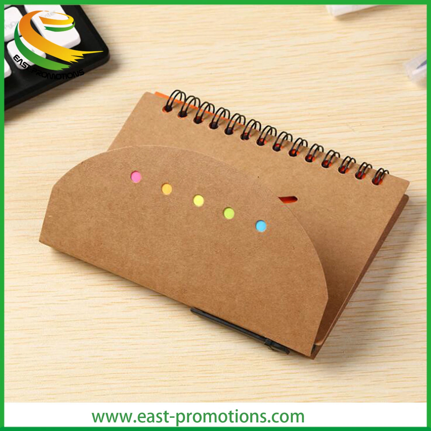 Custom Logo Print Office Spiral Notebook Stick Notes with Pen
