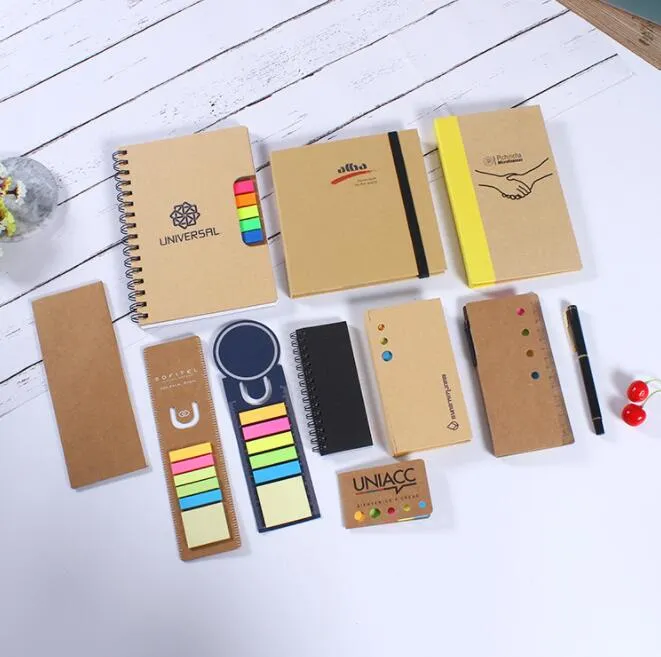 Custom Logo Print Office Spiral Notebook Stick Notes with Pen