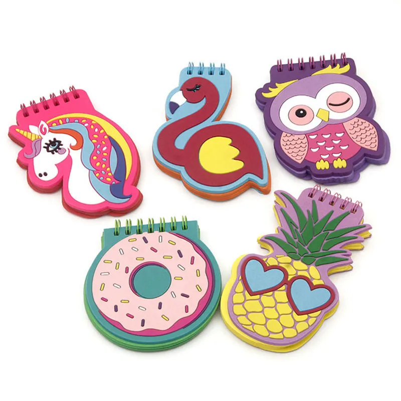 Custom Stick Cute Cartoon Unicorn Flamingo Kids Notepad Mini Pocket Memo Pad with PVC Cover