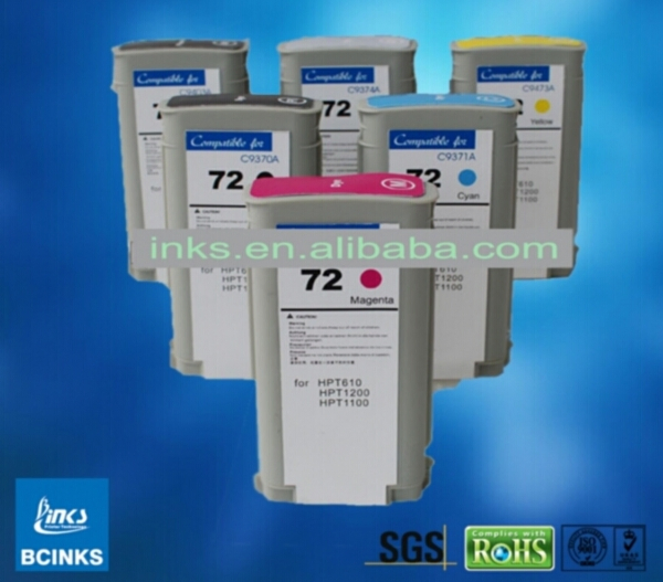 HP72 Designjet T610 T1100 T1200 T770 T2300 T1120 Ink Cartridge with Chip