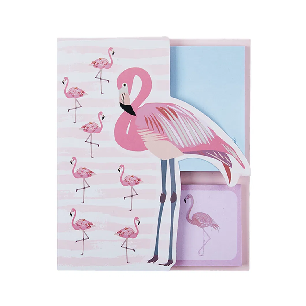 Memo Pad Cute Pink Flamingo Shape Sticky Notes for Girl Use