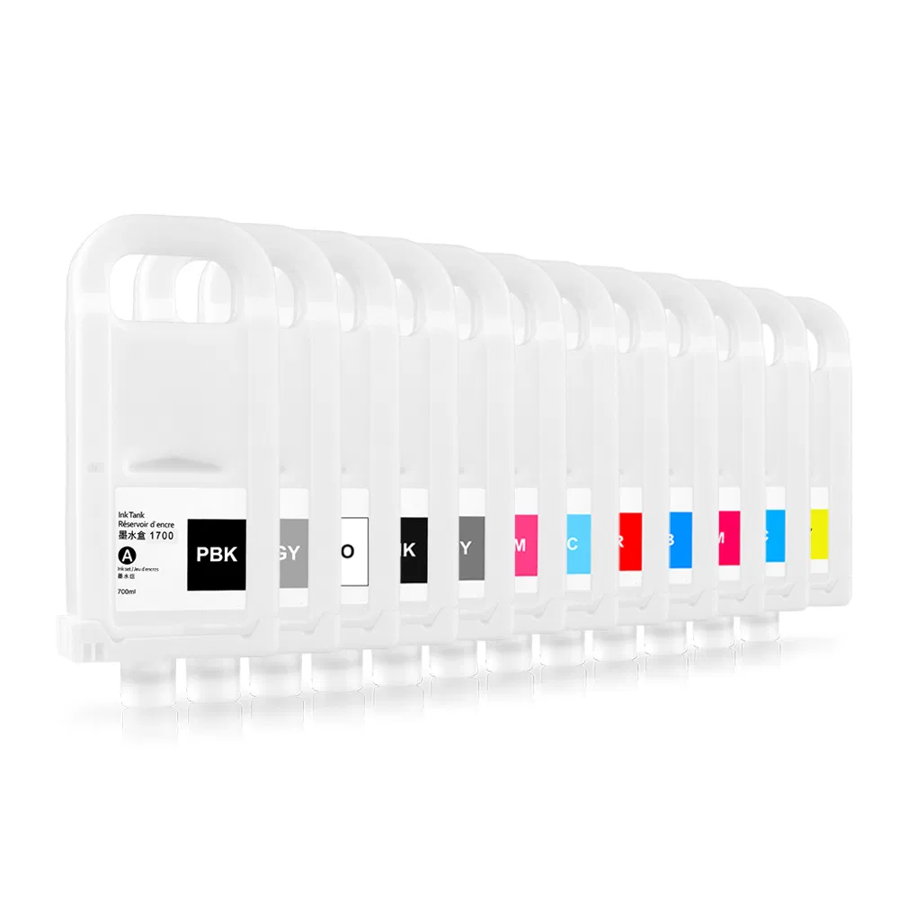 Ocbestjet 12 Colors 1700 Refillable Ink Cartridge for Canon PRO 2000 4000 6000 4000s 6000s 6100 6100s