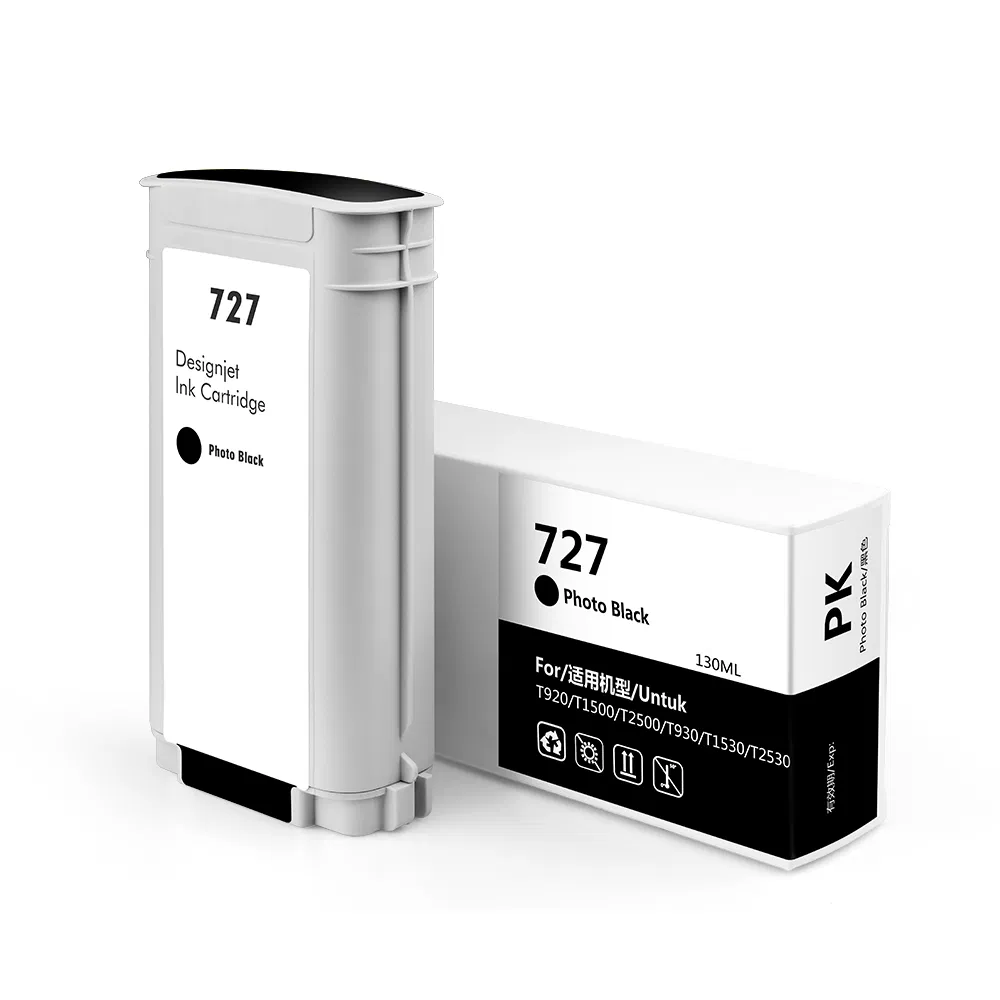 Ocbestjet 130ml for HP 727 Premium Color Compatible Ink Cartridge with Dye Ink for HP T920 T1500 T2500 Printer