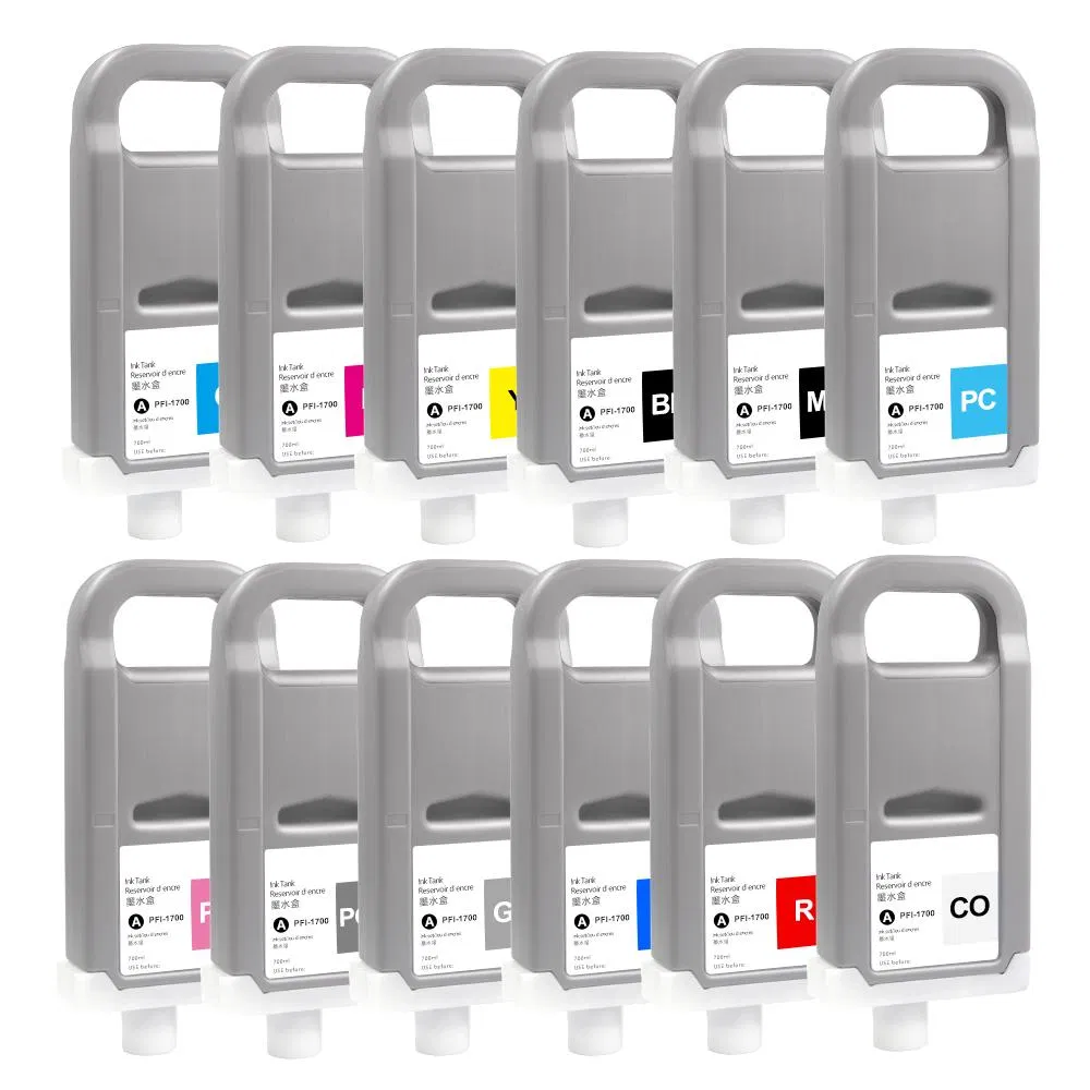 Ocbestjet for Canon Pfi-1700 700ml Compatible Ink Cartridge with Pigment Ink for Canon PRO-2000 PRO 2100 4100 6100 2000 4000 4000s 6000s Printer