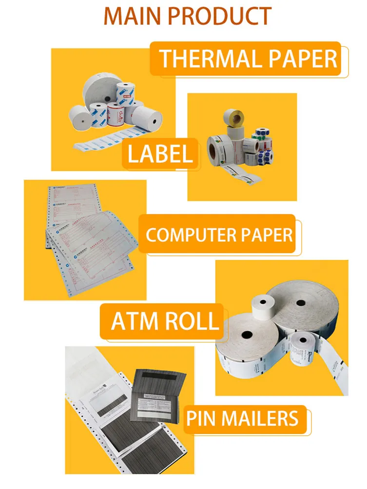 OEM Printed ATM Thermal Paper Roll ATM Cash Register Thermal Paper One Time Printer POS Roll for Cash Billing Machine
