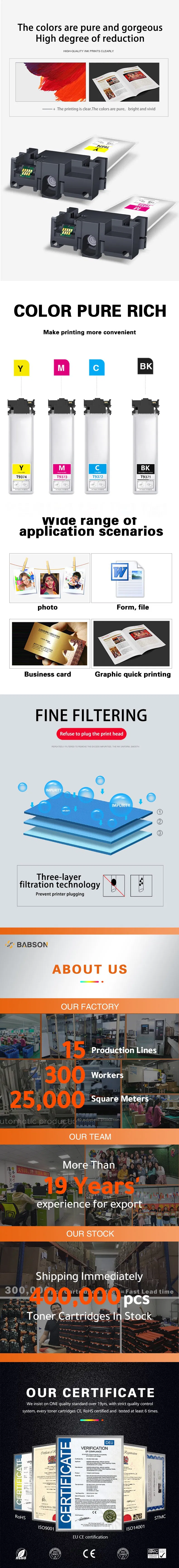 T9371-T9374 Ink Bag for Epson Workforce PRO Wf-C5790 Wf-C5290