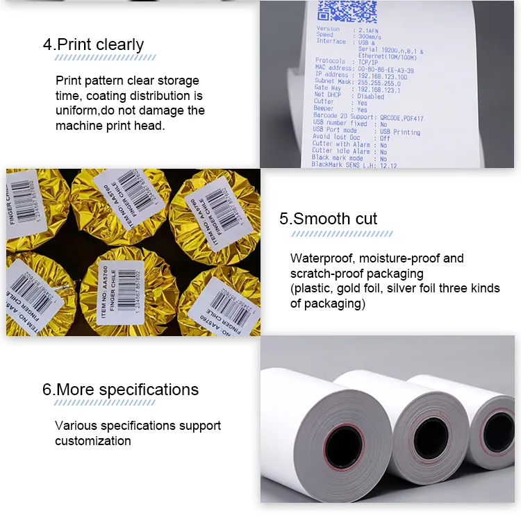 Thermal Paper 80mm Cash Register Thermal Paper Roll Hotel Check Paper Customer Size
