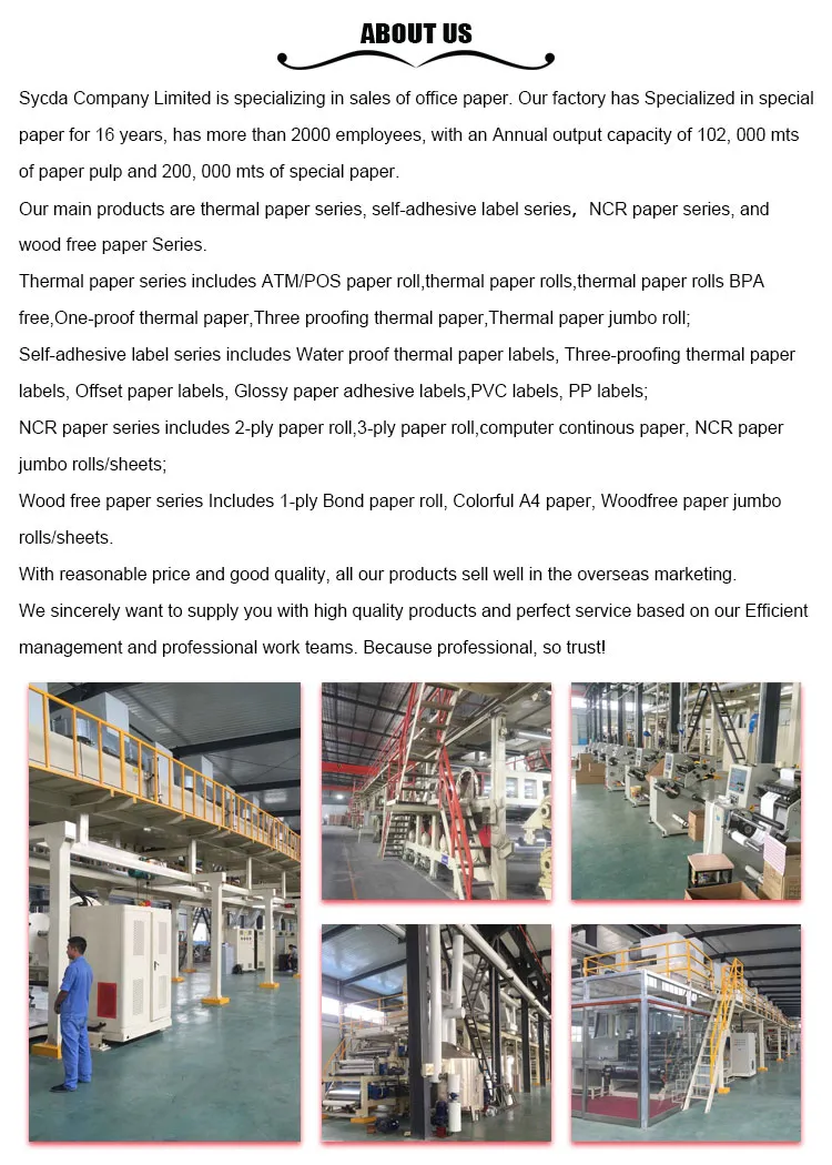 Thermal Paper Roll/ Register Paper for POS/ATM